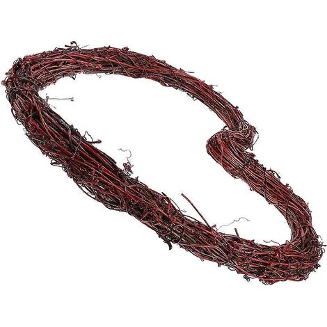 Couronne tressée en rotin marron en forme de cœur, 4 pièces, pendentif suspendu pour la décoration (1/5)
