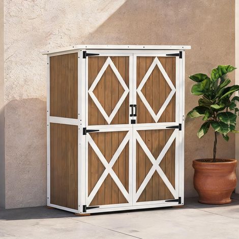 Chariot de jardin marrone en legno di abete 116,5 x 57 x 167 cm (1/5)