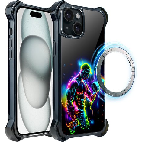 Hülle für iPhone 15 Plus ibizu DropGuard Ultra mit MagSafe, ElectroMove, Da ist Power (1/5)