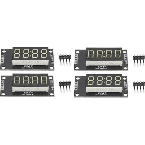 4 Sets Digitalröhren-Anzeigemodul LED 4-stellig 7-Segment 0,36 Zoll TM1637 Treiberchip Weiß MRA110F