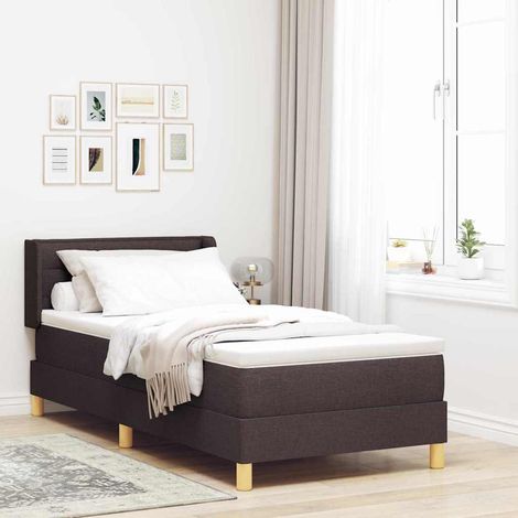 Boxspringbett mit Matratze Dunkelbraun 200 x 80 cm Stoff