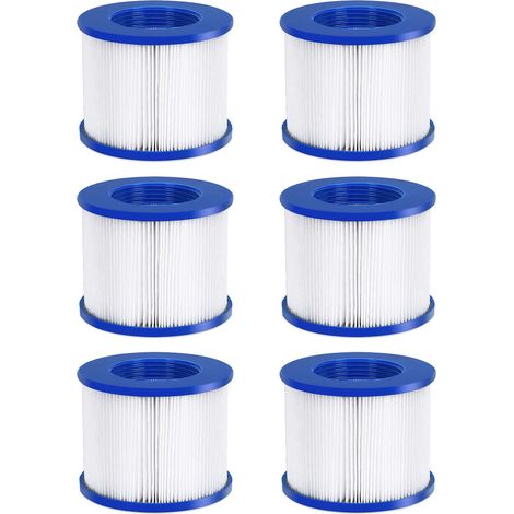Aquaspa Easy Set Pool Spa Hot Tub Filter Replacement Cartridges for Type PMSPA-P154Grey/Black/White/Wine, Fold White Filter Paper for Many Massage Pool Models(6 PC) (1/5)