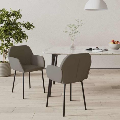 vidaXL Sillas de comedor 2 unidades terciopelo gris oscuro (1/5)