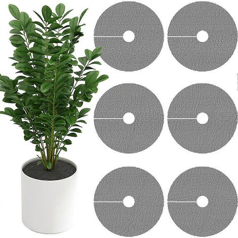 Grilles pour pots de fleurs avec protection pour la terre, protection contre les chats, grilles avec tiges, découpables, lot de 6 - JBMEDIA (1/4)