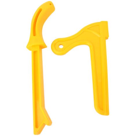 Baguette en bois avec poignée stabilisatrice en plastique jaune résistant, conçue pour la table de routage Shaper