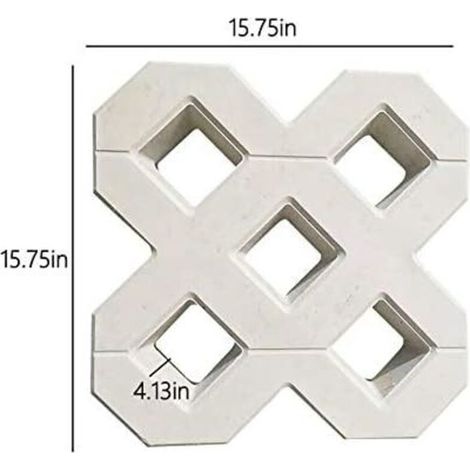 Moule A Pavé,Moule Pour Dalles En Beton Bricolage Square Garden Chemin béton plastique Brique de pavage Propylène Pavement Mold Walkway Jardin Bâtiments Accessoires Moule Beton (40X40CM)