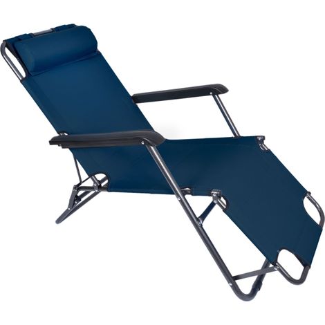 Fauteuil/transat bleu marine Leon (1/5)