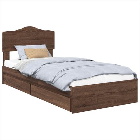 Maison Exclusive - Letto con Contenitore con testiera Rovere Marrone 70 x 190 cm