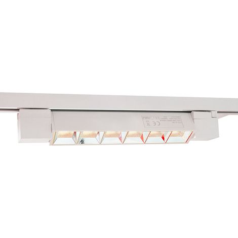 Faretto track orientabile da binario 12 watt 6 led faro bianco monofase luce calda 3000k (1/5)
