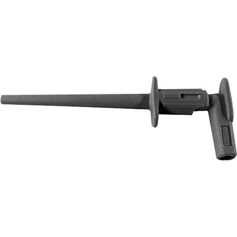 Stäubli MICROGRIP-XB Pince crocodile de sécurité enfichable 2 mm CAT II 300 V noir Q59508 (1/3)