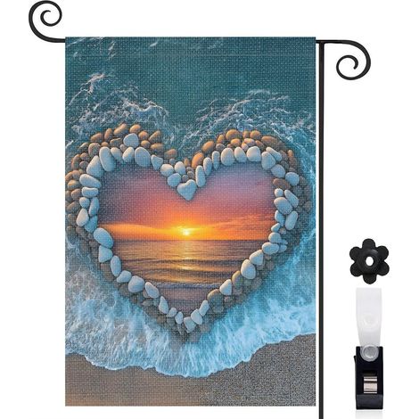 Drapeau de jardin extérieur décoration maison toile lavable double face 30 x 45 cm pour entrée maison (1/5)