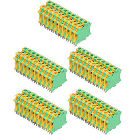 50Pcs Barrette de Terre Rail DIN USLKG-10 76A, Borniers de Jonction Ignifuges, Montage sur Rail, Lot de 50, 10mm² (1/5)