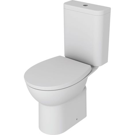Signature QuikPak Rimless Close Coupled Toilet with Push Button Cistern - Soft Close Seat (1/4)