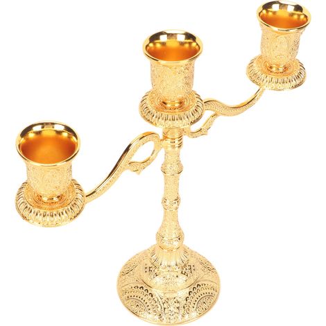Candélabre à 3 bras en alliage, style vintage, élégant chandelier pour la maison et le restaurant (1/5)