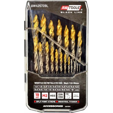 Forets awtools Série Black Line noir acier rapide 19 pièces