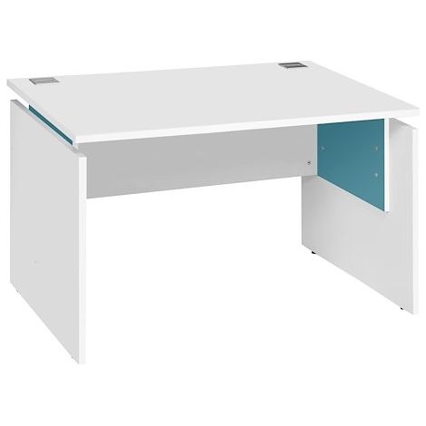 Bureau droit Ineo blanc L 120 cm - bleu - Maxiburo