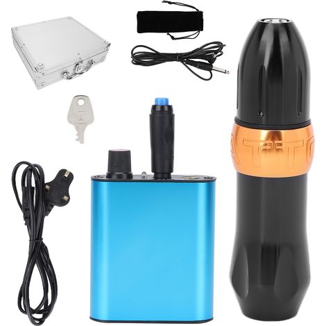 Kit de machine à tatouer 14e génération avec stylo moteur, pédale sans fil, bloc d’alimentation 90‑265V prise UK, pour débutants et formation. (1/5)