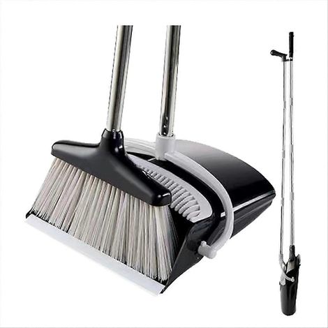 Ensemble balai et pelle pour la maison, ensemble balai et pelle avec dents pour nettoyer les cheveux, pour la maison, la cuisine ou le bureau. (1/5)