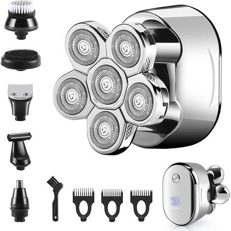 Rasoir Electriques Hommes, USB Rasoir rotatif Sans fil Étanche Rasoir électrique Tondeuse à barbe (1/3)