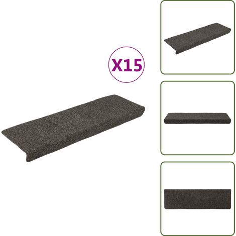 Treppenmatten 15 Stk. Nadelvlies 65x21x4 cm Anthrazit - Treppenmatten - Treppenläufer - Nadelvlies - Anti-Rutsch - Trittsicherheit (1/5)