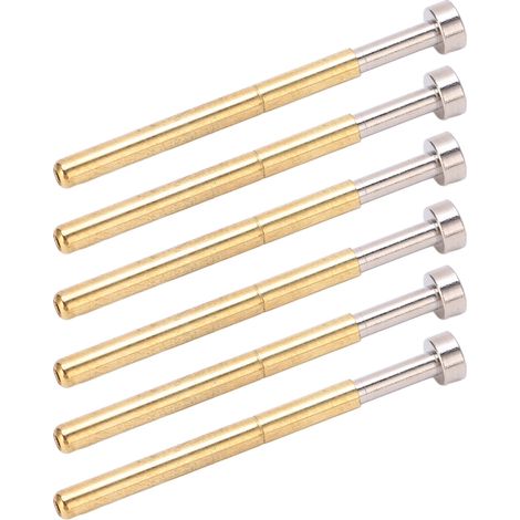Lot de 100 connecteurs pogo pin tete plate ressort sonde test laiton diam tube 2.36mm embout 34mm pour test PCB (1/5)