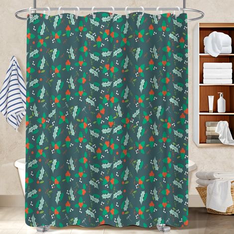 Voile de douche polyester 180x180 naturel bâche de douche pour baignoire asymétrique (1/5)