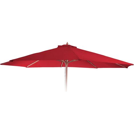 [JAMAIS UTILISÉ] Toile de rechange pour parasol Florida, Toile de rechange pour parasol, Ø 3,5m polyester 8 baleines, bordeaux