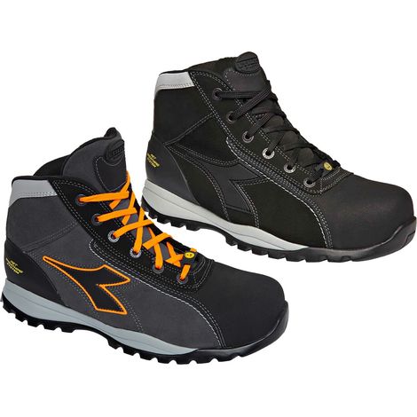 Geox Diadora GLOVE TECH HIGH S3 ESD Sicherheitsschuhe - 42 EU - Anthrazit/Orange