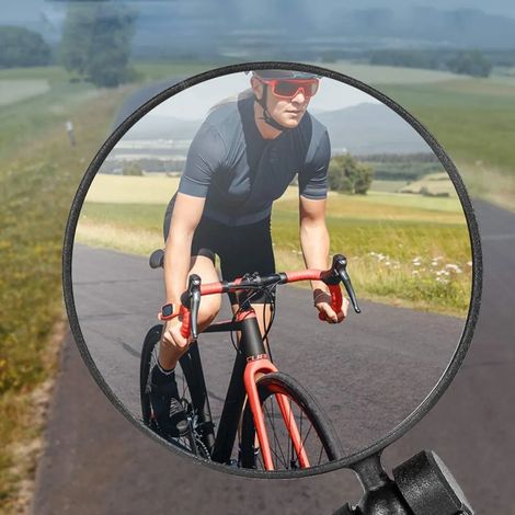 Espejo retrovisor de bicicleta, espejo de manillar giratorio 360°, adecuado para manillar plano de 18-22 mm (1/5)