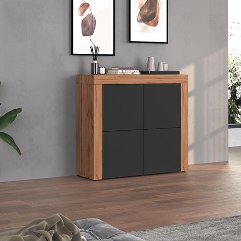 Buffet haut contemporain anthracite mat/chêne wotan Neros (1/5)