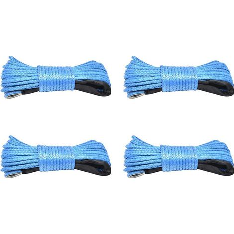 Adatto per funi per verricello elettrico da 4 x 7700 libbre, fune in nylon, fune in fibra ad alta resistenza, 6 mm x 15 m, fune per rimorchio auto.