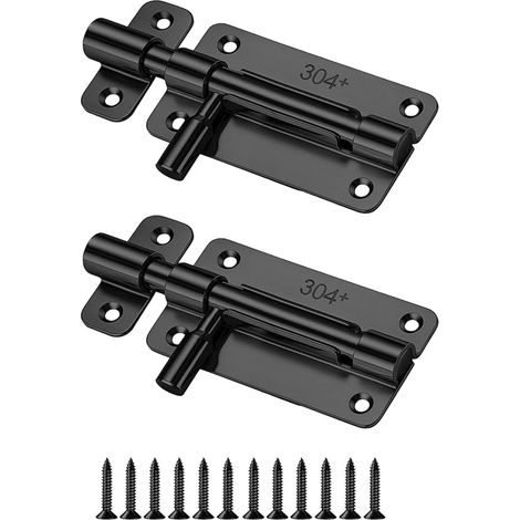 2 Pièces Loquet de Porte en Acier Inoxydable 304 Loquet Porte Coulissante Targettes de Porte Extérieure 304 Targette de Porte (1/5)