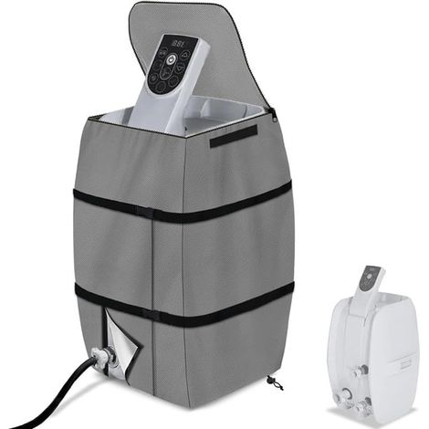 Couvercle Pompe de Bain à Remous, Couvercle Pompe de Chauffage Spa de Baignoire Gonflable Isolé pour Spa, Tissu Oxford 420D imperméable à la Poussière pour Baignoire/Piscine Extérieure (Gris) (1/5)