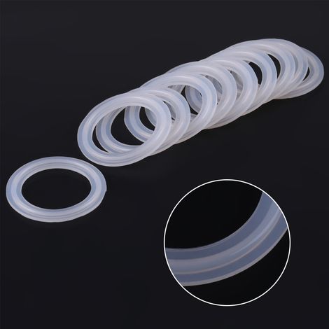 10 pièces joints d'étanchéité en silicone pour raccords sanitaires 1,5 pouces, rondelles et colliers de serrage