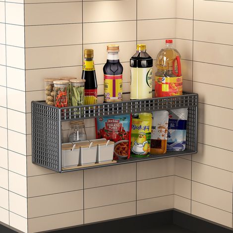 JSSEVN - Metallregal zur Aufbewahrung von Tassen und Teetassen, Wandregal für Küche, Speisekammer, Badezimmer und Büro (30 x 13 x 20 cm) (1/5)