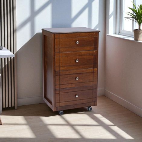 Carrello da cucina Cassettiera con piano in legno Giada NOCE (1/5)