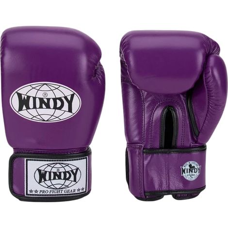 Guantoni da boxe Windy Classic in vera pelle, 10 oz, colore viola (1/5)