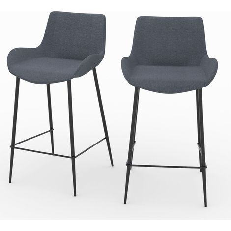 Set de 2 sillas de bar de tela gris 65cm - Pirata