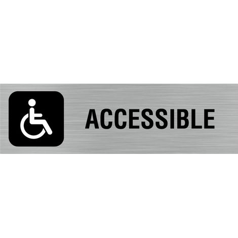 Pictogramme Logo PMR Accessible (Q0434).- Plaque aluminium brossé - (1/5)