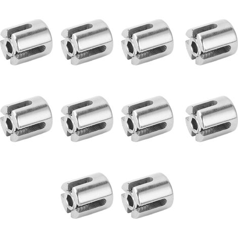 Serre-câble croisé en acier inoxydable 316, 10 pièces, haute résistance à la traction, Clip pour câble métallique de garde-corps (1/5)