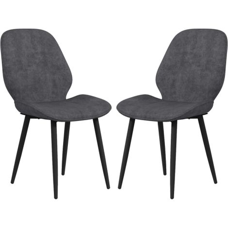Set of 2 Grey Velvet Dining Chairs with Metal Legs for Stylish Living Room and Dining Room Decor