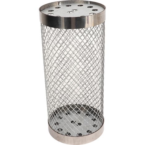 Panier à griller roulant en acier inoxydable, panier cylindrique en treillis métallique, outil de barbecue portable pour le camping et les barbecues, petit format. (1/5)
