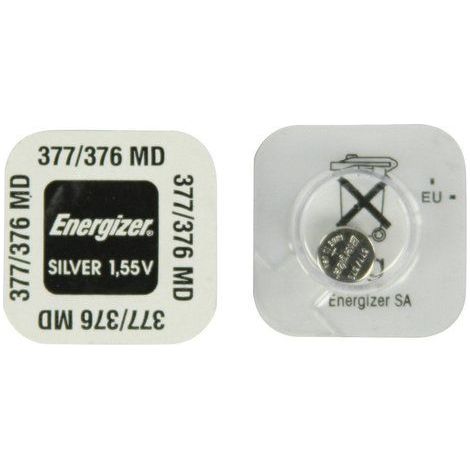 Pila botón Energizer 377/376 1,55 voltios 27 mAh (1/2)