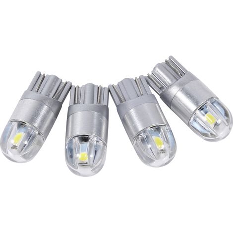 4 ampoules LED T10 W5W 168 12V pour éclairage intérieur voiture, blanc, lot de 4, lecture, haute efficacité (1/5)