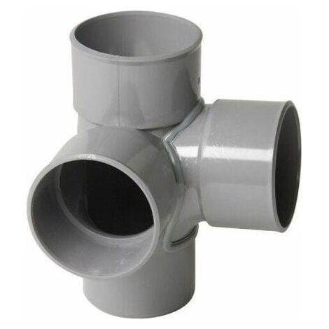Té solide à angle droit en PVC gris 40 Té solide-gris