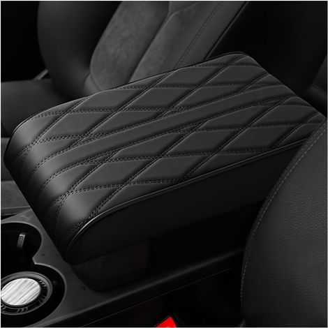 Housse Pour Accoudoir De Voiture, Coussin D'accoudoir En Cuir PU Imperméable Pour Voiture, Coussin En Cuir De Console Centrale Universelle Pour La Plupart Des Véhicules, Camion(Noir) (1/5)