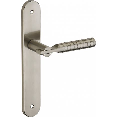 Thirard – Poignée de porte Diane sans trou – Plaques acier embouti – Béquilles alliage fondu – Carré acier 7 mm – Ressort de rappel (1/2)