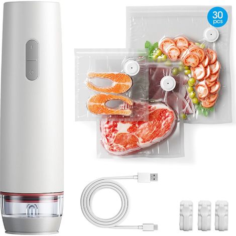 Machine sous vide pour aliments, modèle 2025, avec réservoir d'eau visible, portable et compacte, sans fil, avec réservoir de 30 litres. (1/5)