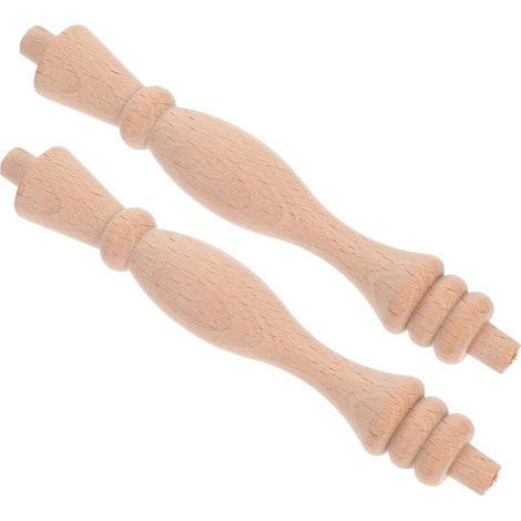 2 Pièces Balustres Bois Massif Lot de Design Colonne Romaine Décorative pour Escalier Intérieur Accessoires Décoration Bois Classiques pour Meubles et Artisanat de Remplacement (1/5)