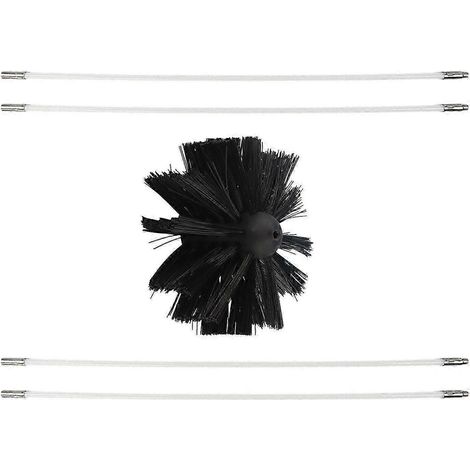 Trocknerabluftreiniger, Trocknerkanal-Reinigungswerkzeug, 10 cm Nylonbürstenkopf-Kaminreinigungsbürste für 10 cm Lüftungsöffnungen-4 Rods